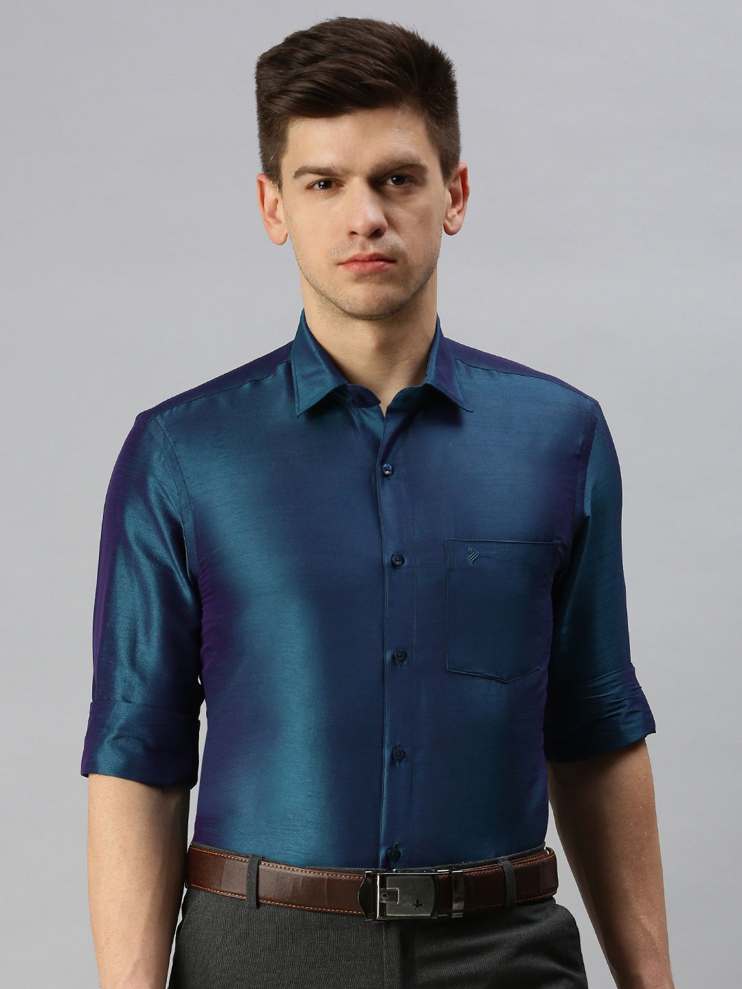 ALAYA | Traditional Silky Look Colour Shirt For Men