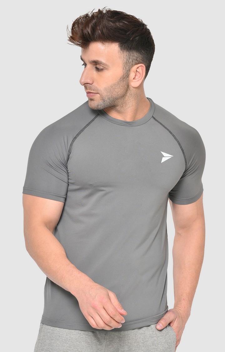 Fitinc Grey Sports Tees for Workout & Casual Wear