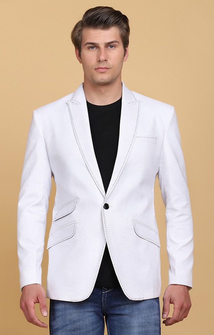 Tahvo Men Slim Fit White Formal Suit Set
