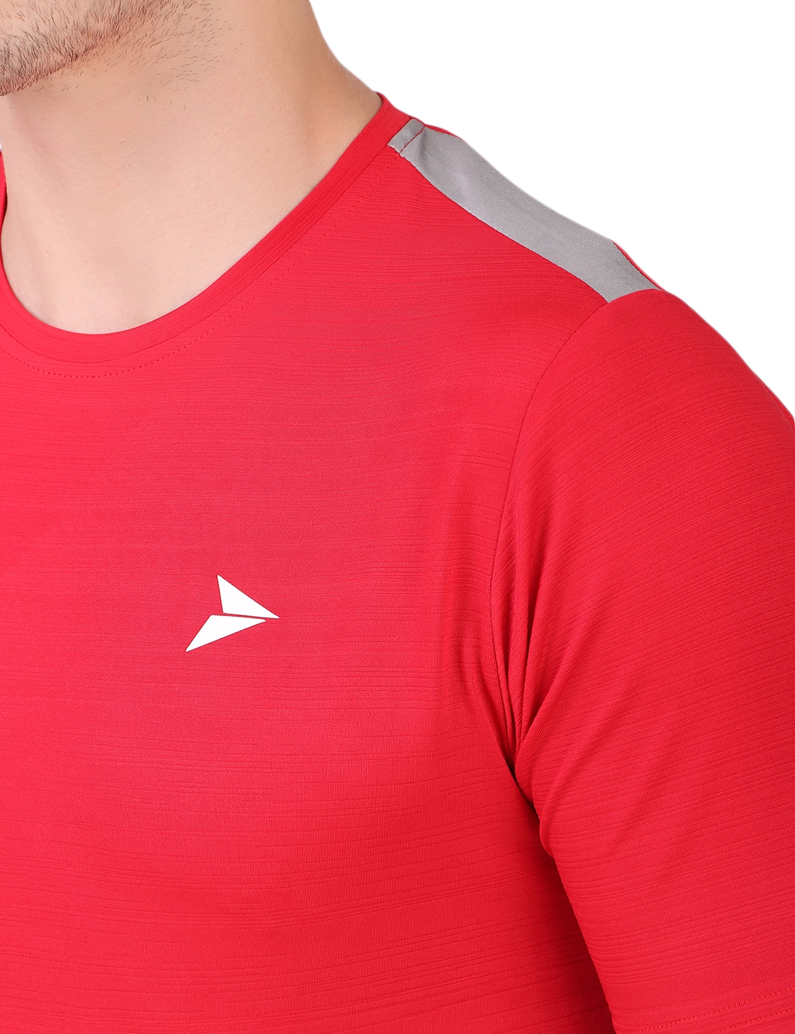 Fitinc | Fitinc Men's Round Neck Slimfit Gym & Active Sports Red T-Shirt 4