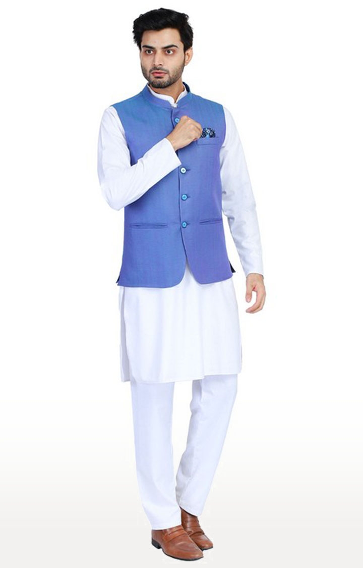 Tahvo Men Blue Nehru Jacket