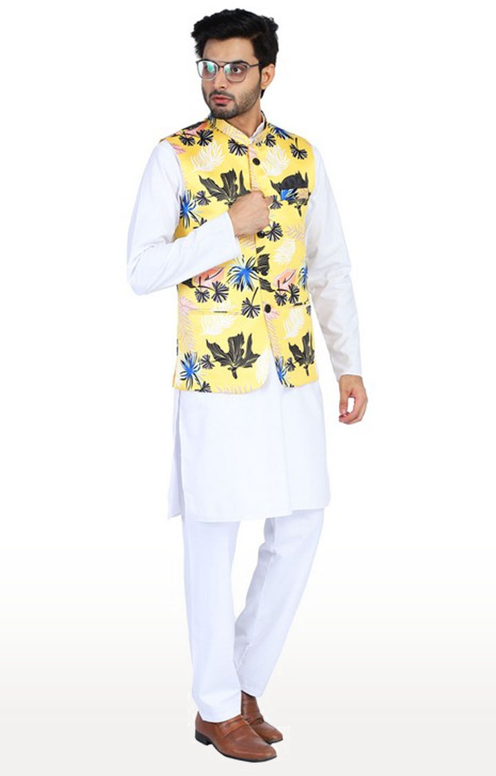 Tahvo Men Yellow Nehru Jacket