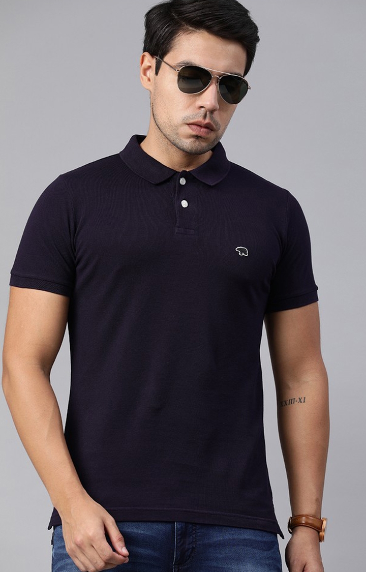 Blue Polo Solid T-Shirt