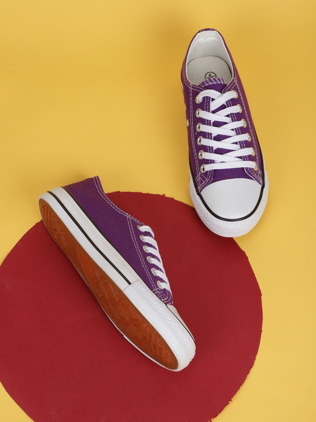 Purple Canvas Lace Up Sneakers