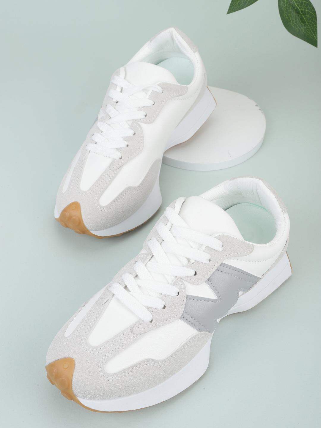 Truffle Collection | Grey PU Chunky Sneakers