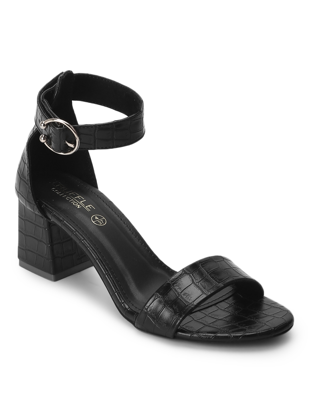 Truffle Collection | Black Heel Sandals