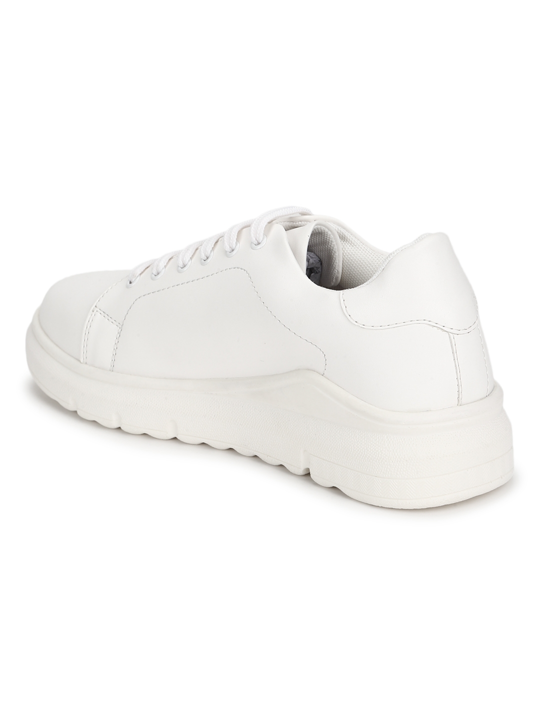 White PU Cleated Bottom Sneakers