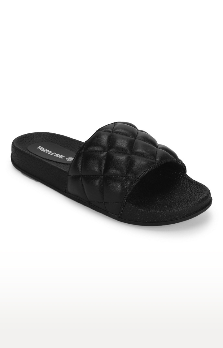Truffle Collection | Black Flat Slip-ons