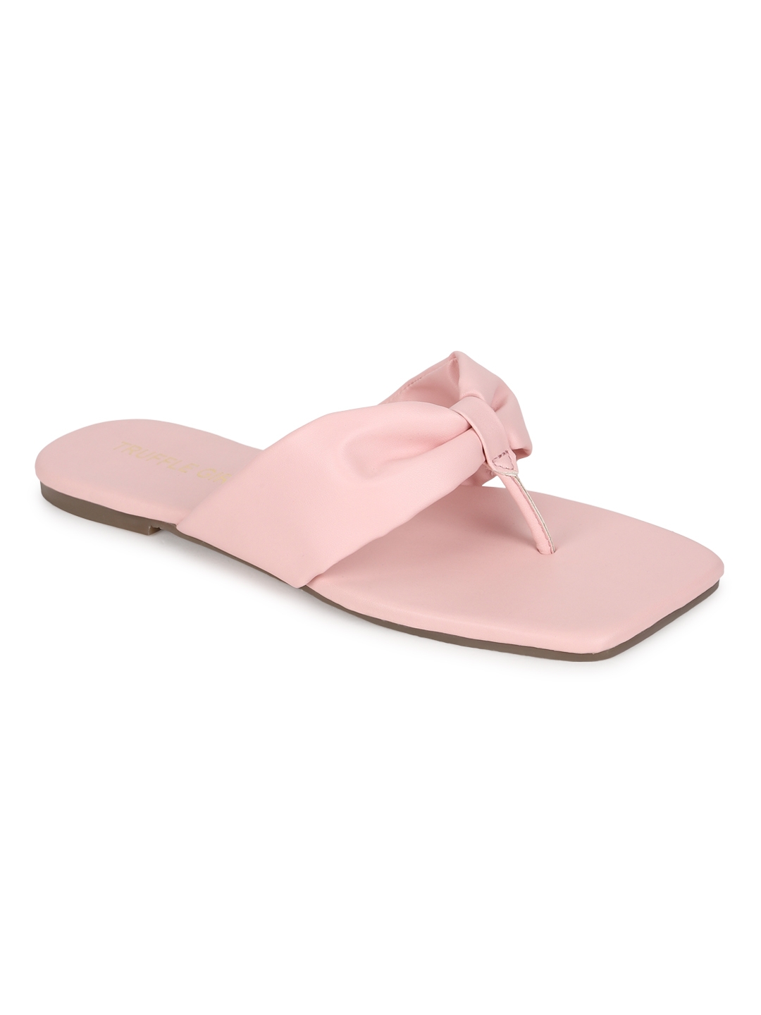 Truffle Collection | Baby Pink PU Flip Flop Slippers