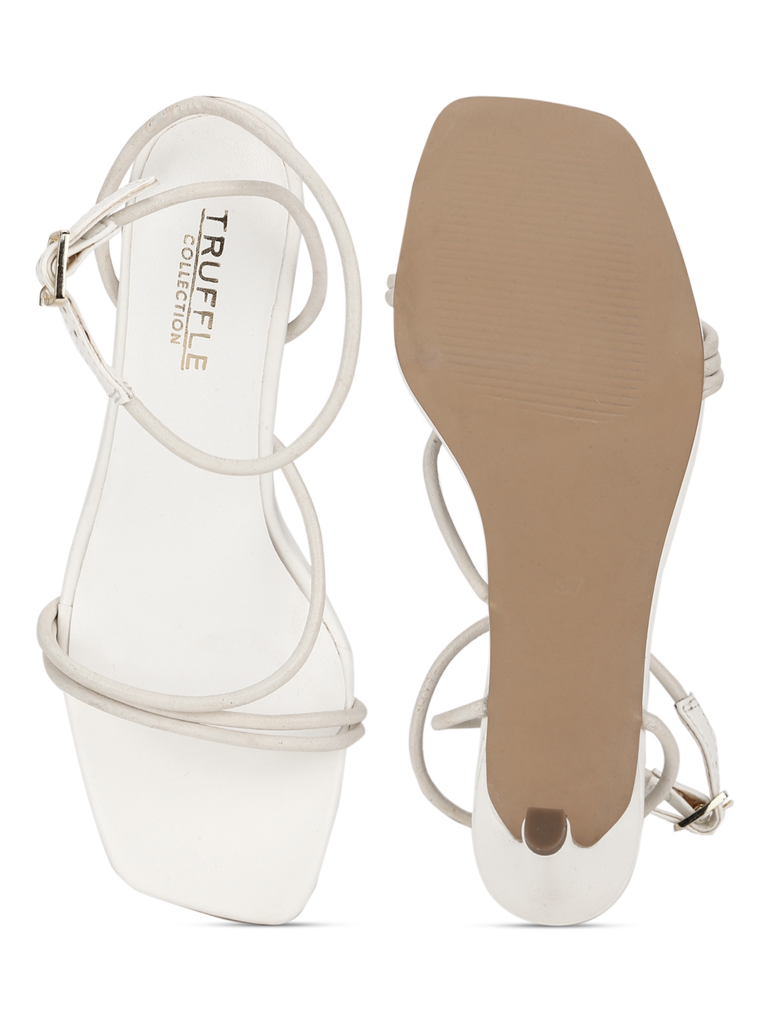 White PU Strappy Stiletto Sandals