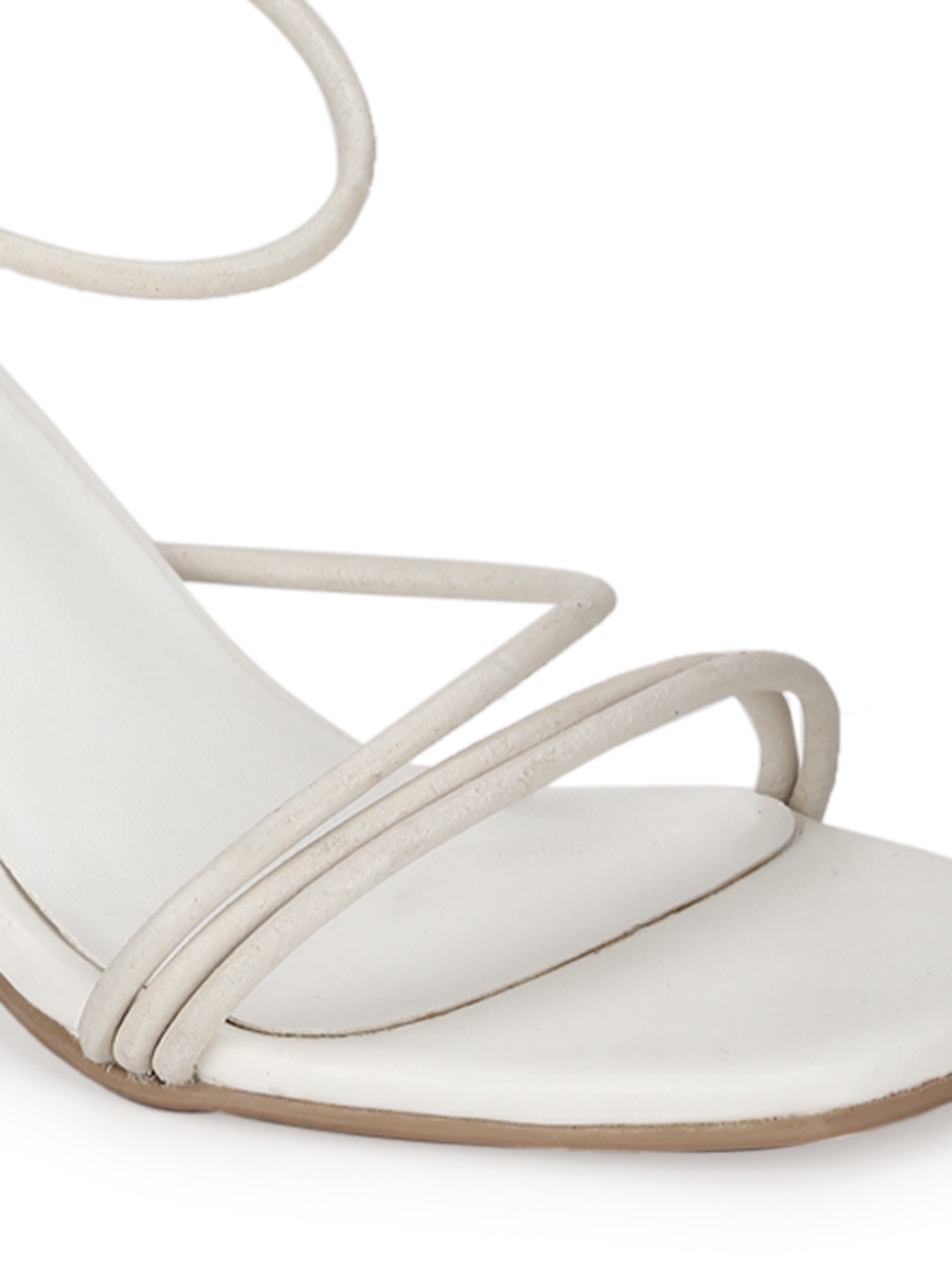 White PU Strappy Stiletto Sandals