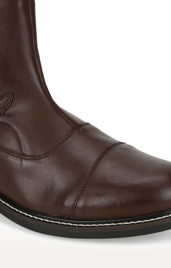 Truffle Collection | Brown PU Side Buckle Men's Chelsea Boots 4