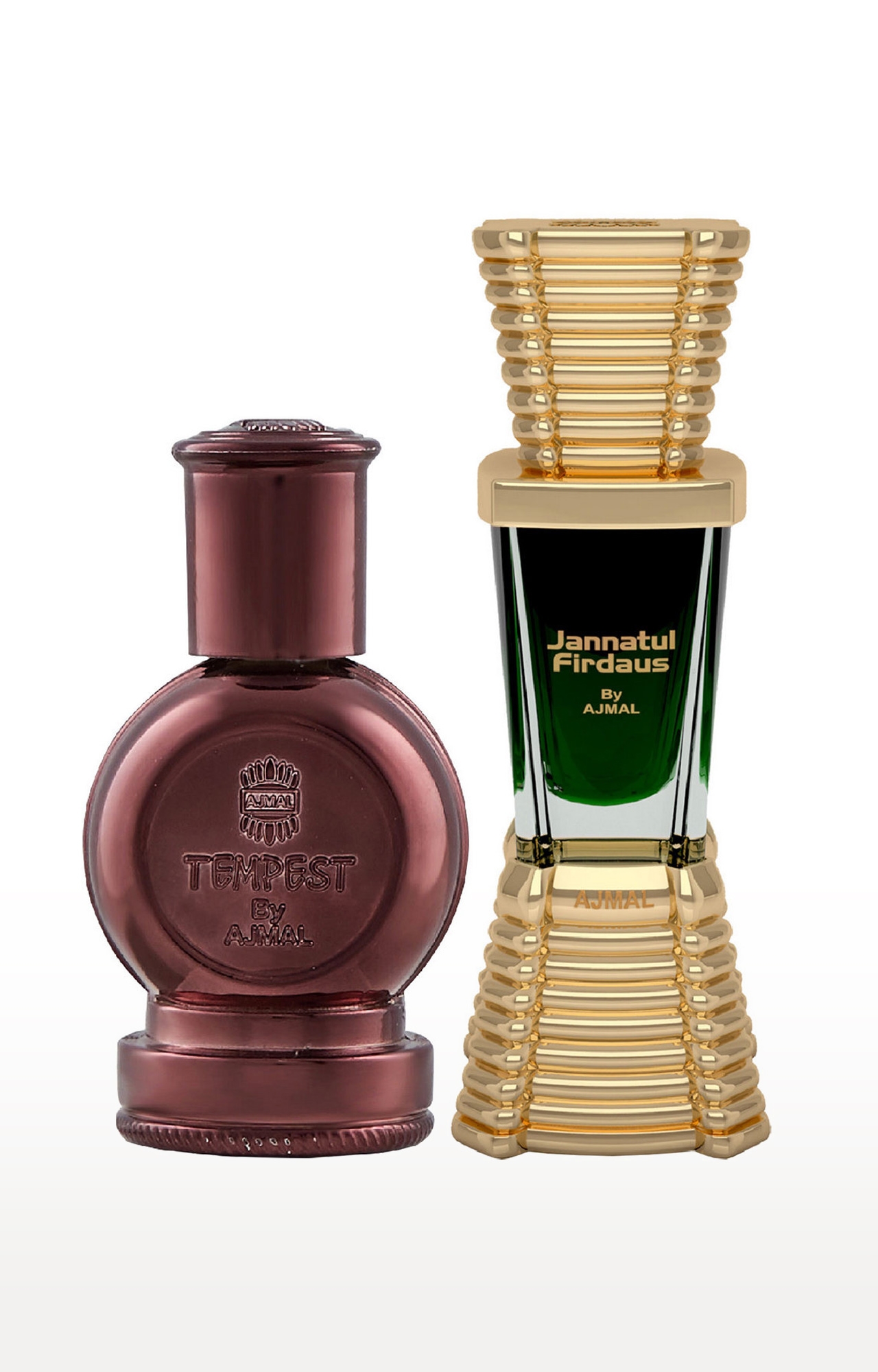 Ajmal | Ajmal Tempest Concentrated Perfume Oil Floral Alcohol-free Attar 12ml for Unisex and Jannatul Firdaus Concentrated Perfume Oil Oriental Alcohol-free Attar 10ml for Unisex + 2 Parfum Testers FREE