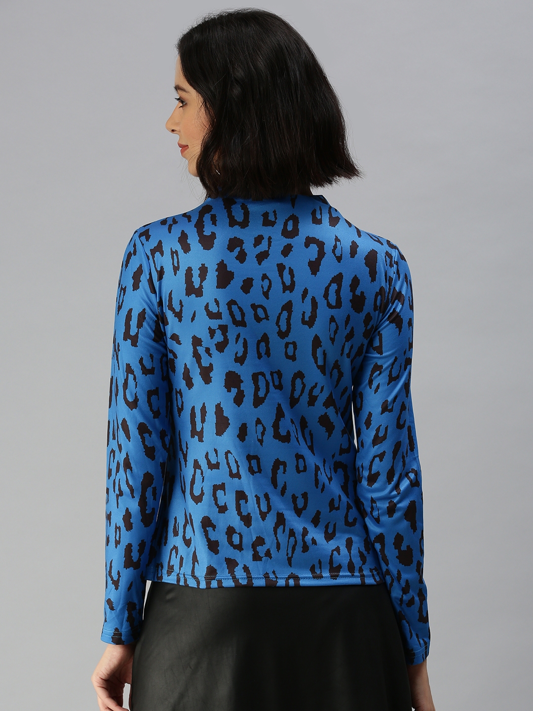 Women's Blue Polyester Printed Tops