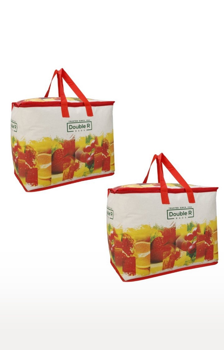 Double R Bags Canvas Shopping Grocery Vegetable Bag With Reinforced Handles (Pack Of 2)