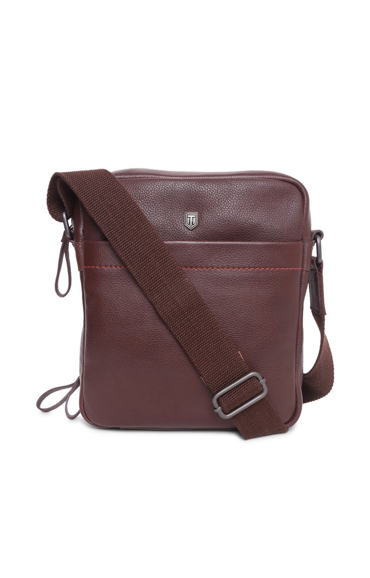 TOM LANG LONDON | Tom Lang London Crossbody With Contrast Stitch Line (Burgundy) For Men and Woman