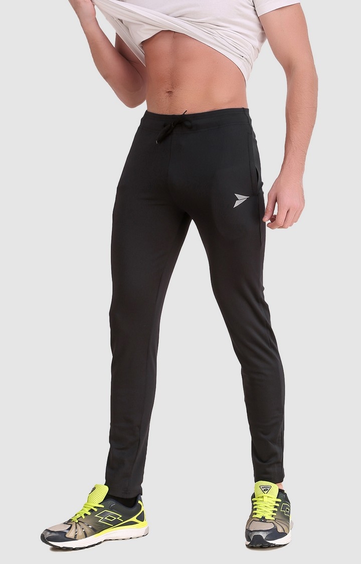 Fitinc Slim Fit Black Track Pant for Workout