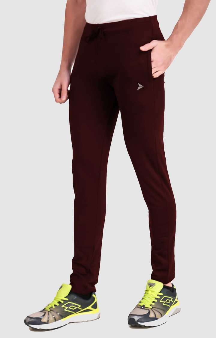 Fitinc Slim Fit Maroon Track Pant for Workout
