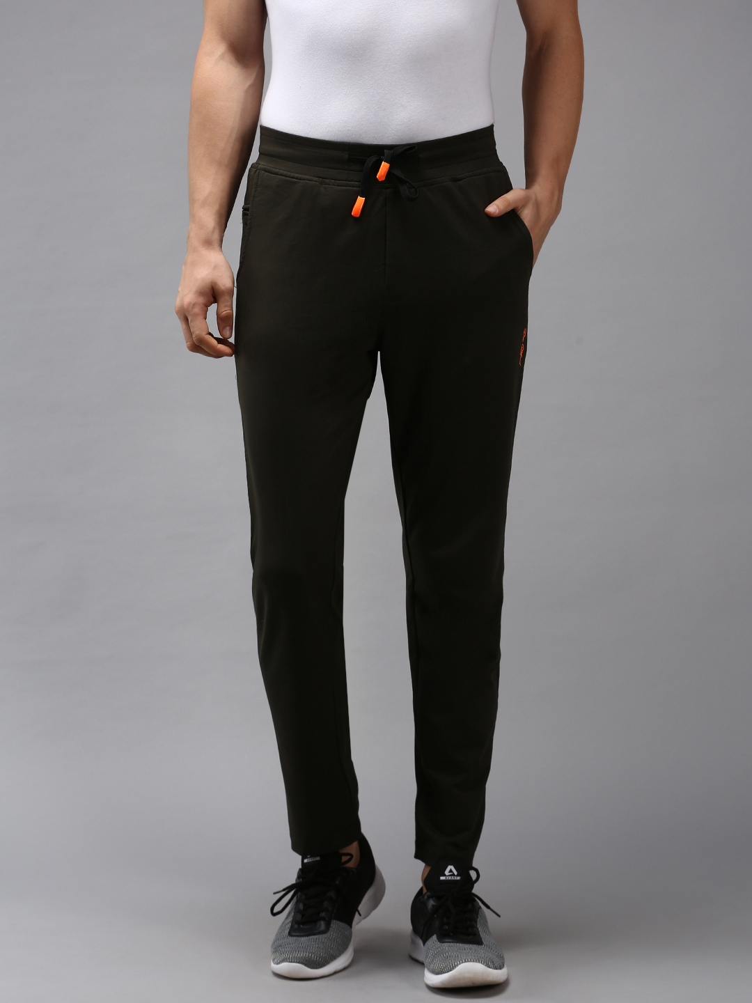 Showoff | SHOWOFF Men's Olive Regular Fit Solid Track Pants