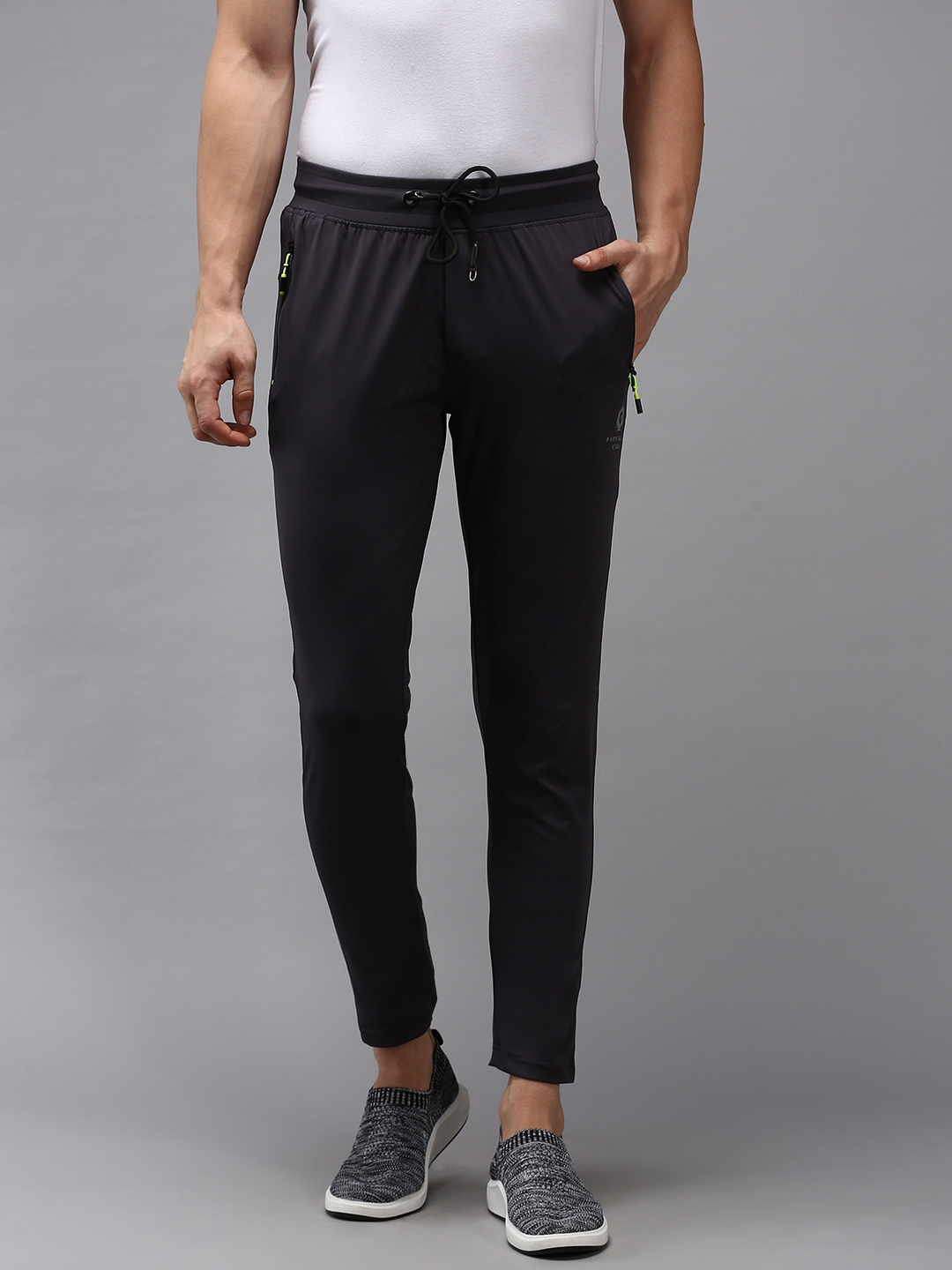 Showoff | SHOWOFF Men's Grey Regular Fit Solid Track Pants