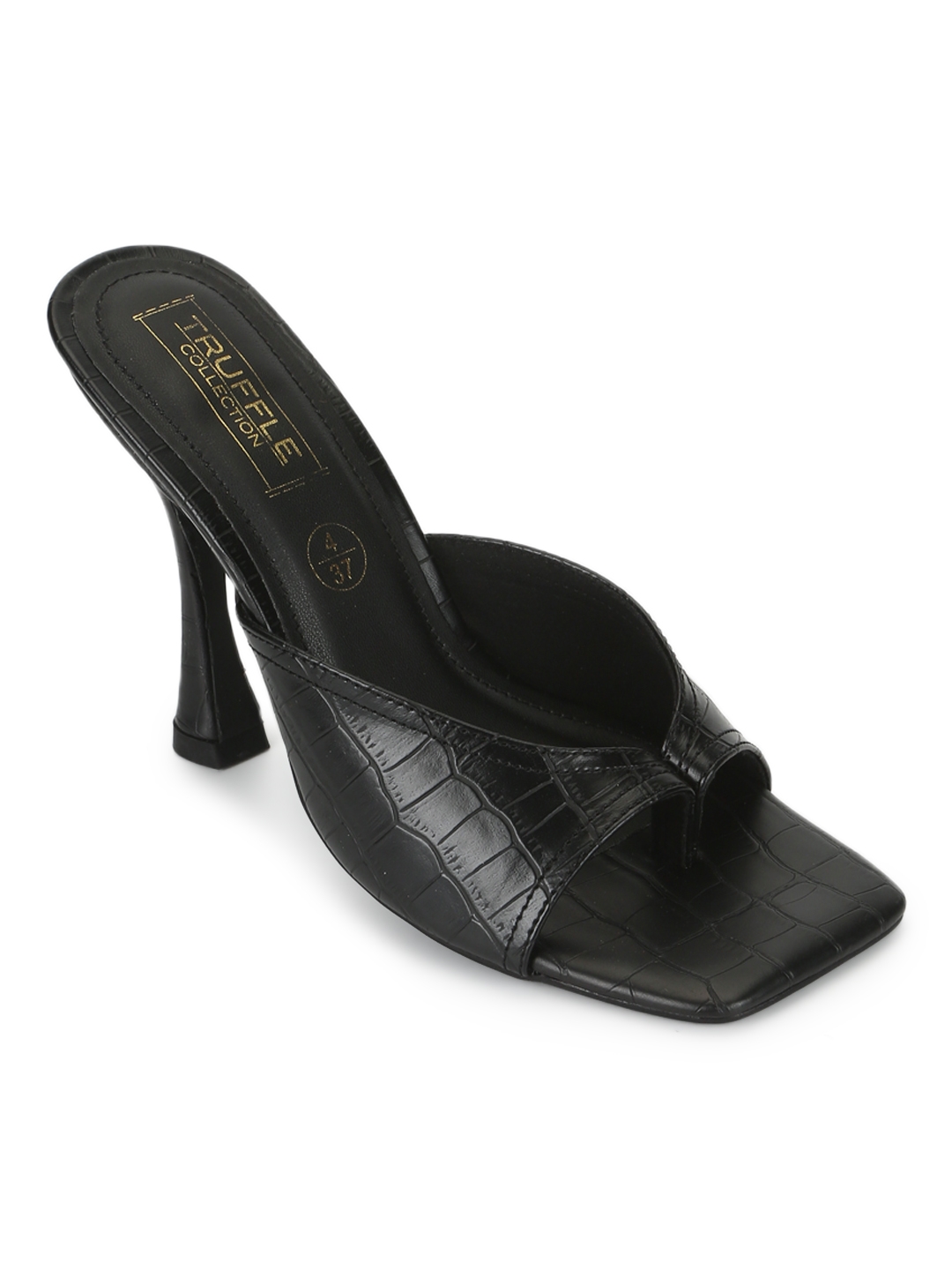 Truffle Collection | Black Heel Sandals