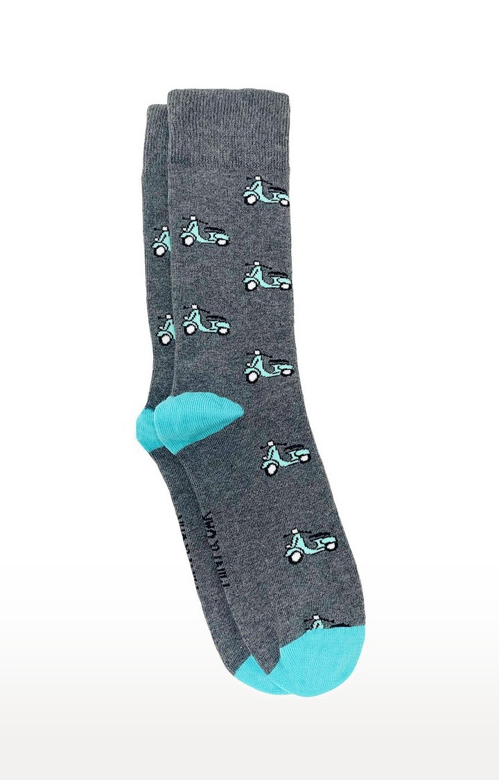 Mint & Oak | Mint & Oak Scoot-Over Grey Calf Length Socks for Men