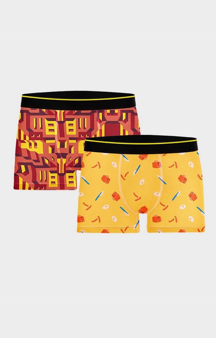 Bummer | Bummer Brekkie and Bricked Micro Modal Trunk- Pack of 2 For Men