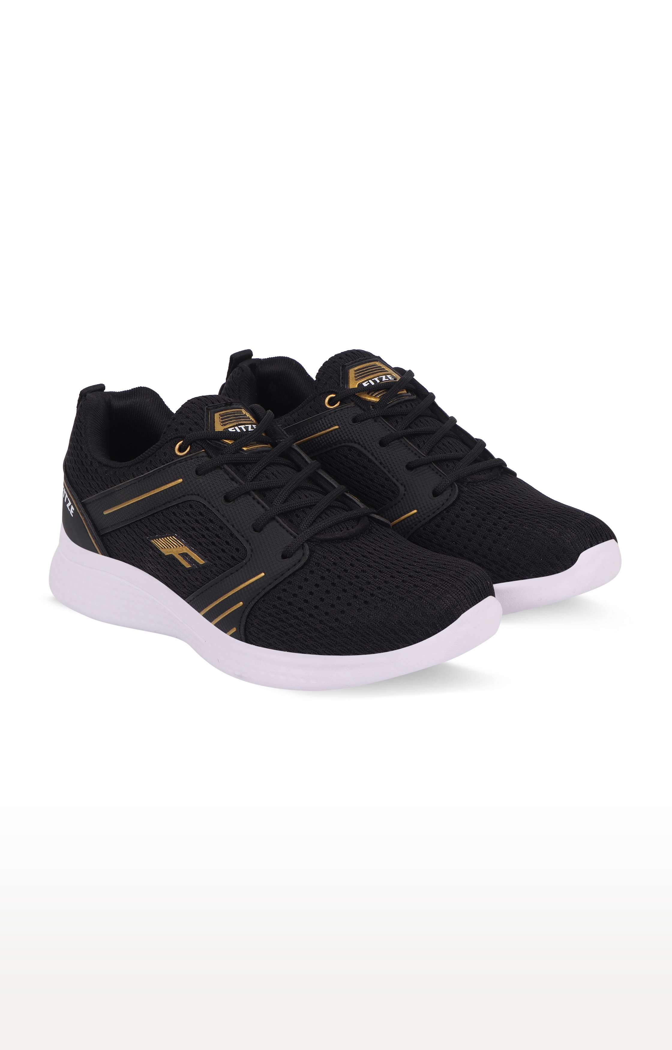 Fitze | Black and Gold Running Shoes (TROY_01_BLK_GLD)
