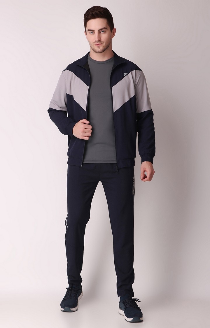 Fitinc | Fitinc Men’s Navy Blue Full Zip Tracksuit for Sports & Casual Occasion