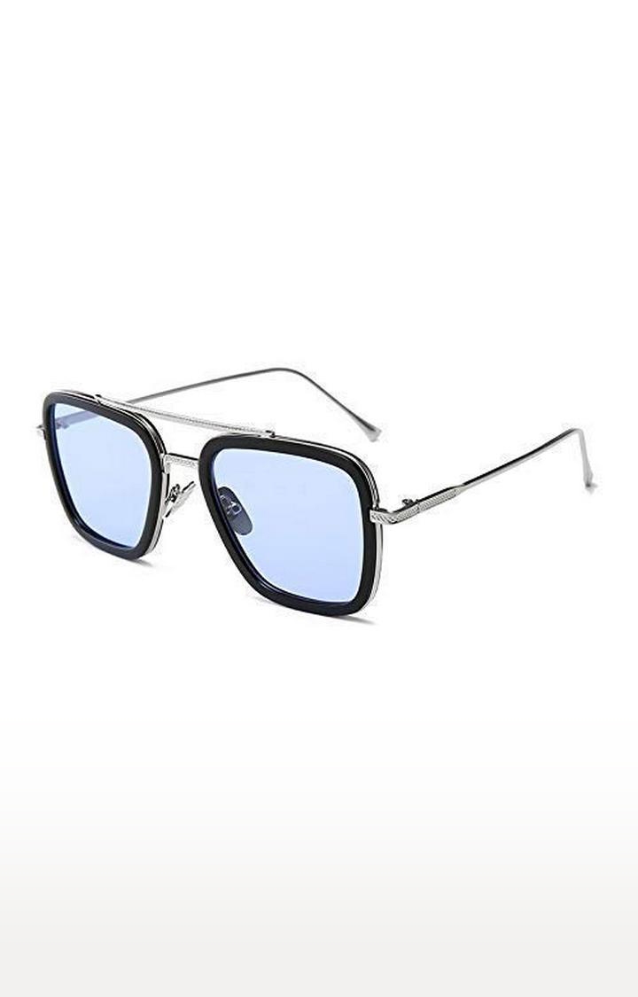 CREATURE UV Protected Unisex Sunglasses (Lens-Blue|Frame-Silver)