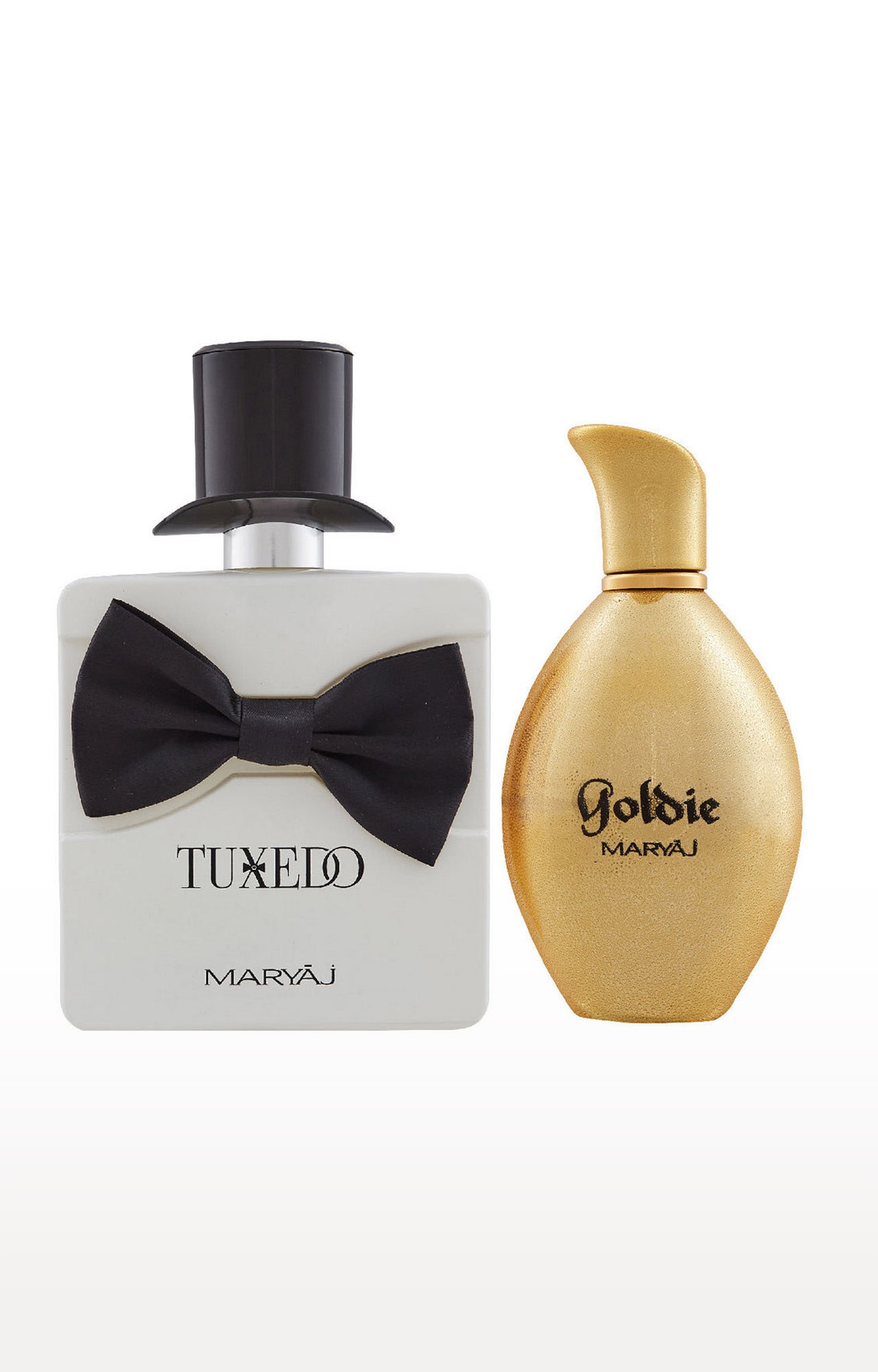 Maryaj Tuxedo Eau De Parfum Perfume 100ml for Men and Maryaj Goldie Eau De Parfum Fruity Perfume 100ml for Women