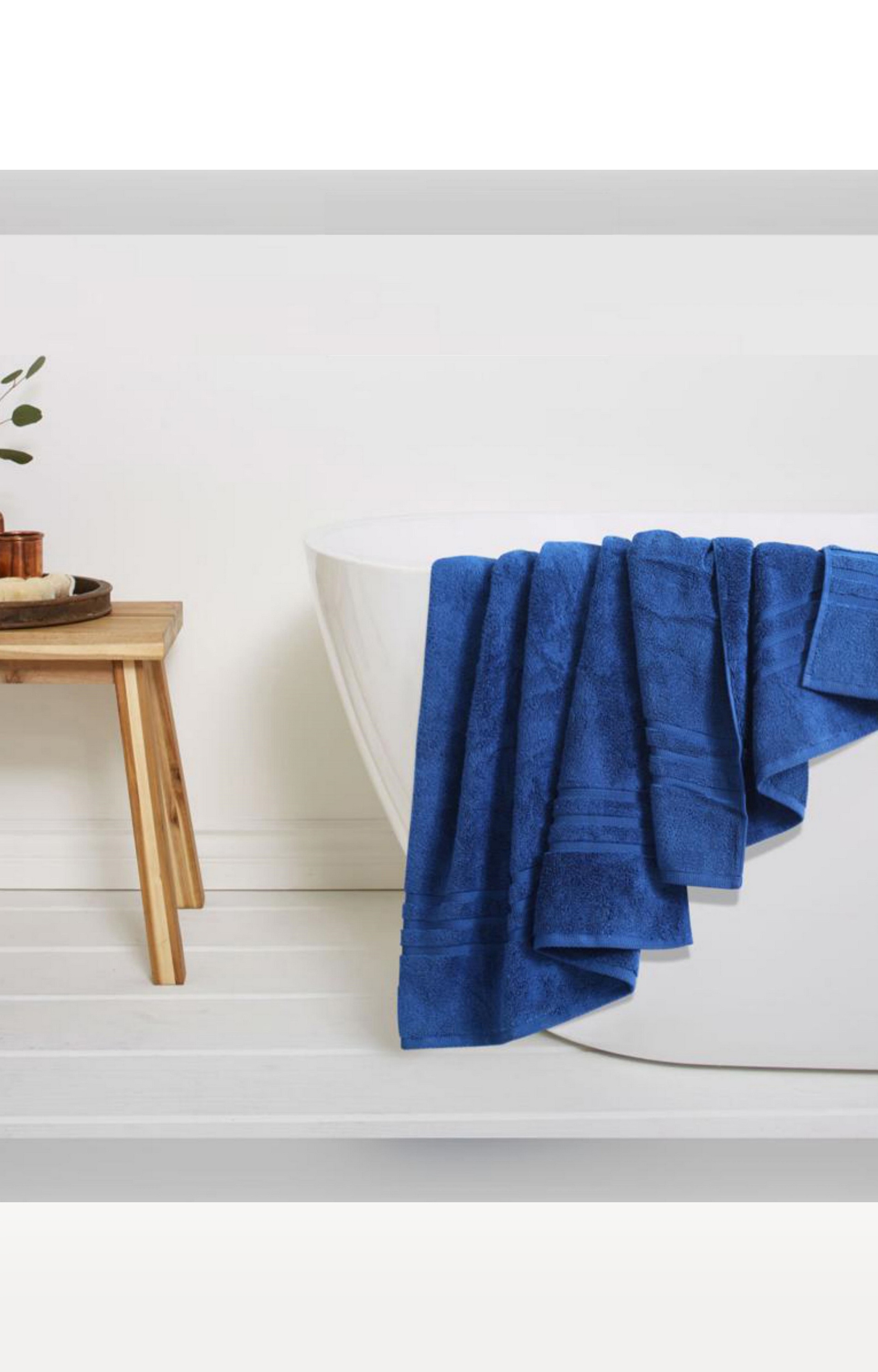 Sita Fabrics | Sita Fabrics Premium Cotton Super Soft Zero Twist Yarn Very Airy 600 GSM Bath Towel - Blue - (24x48 Inch)