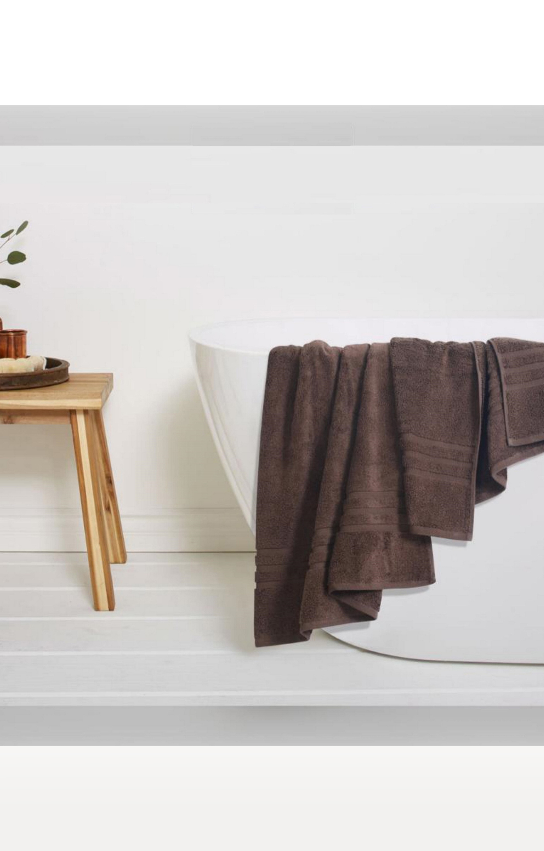 Sita Fabrics | Sita Fabrics Premium Cotton Super Soft Zero Twist Yarn Very Airy 600 GSM Bath Towel - Brown