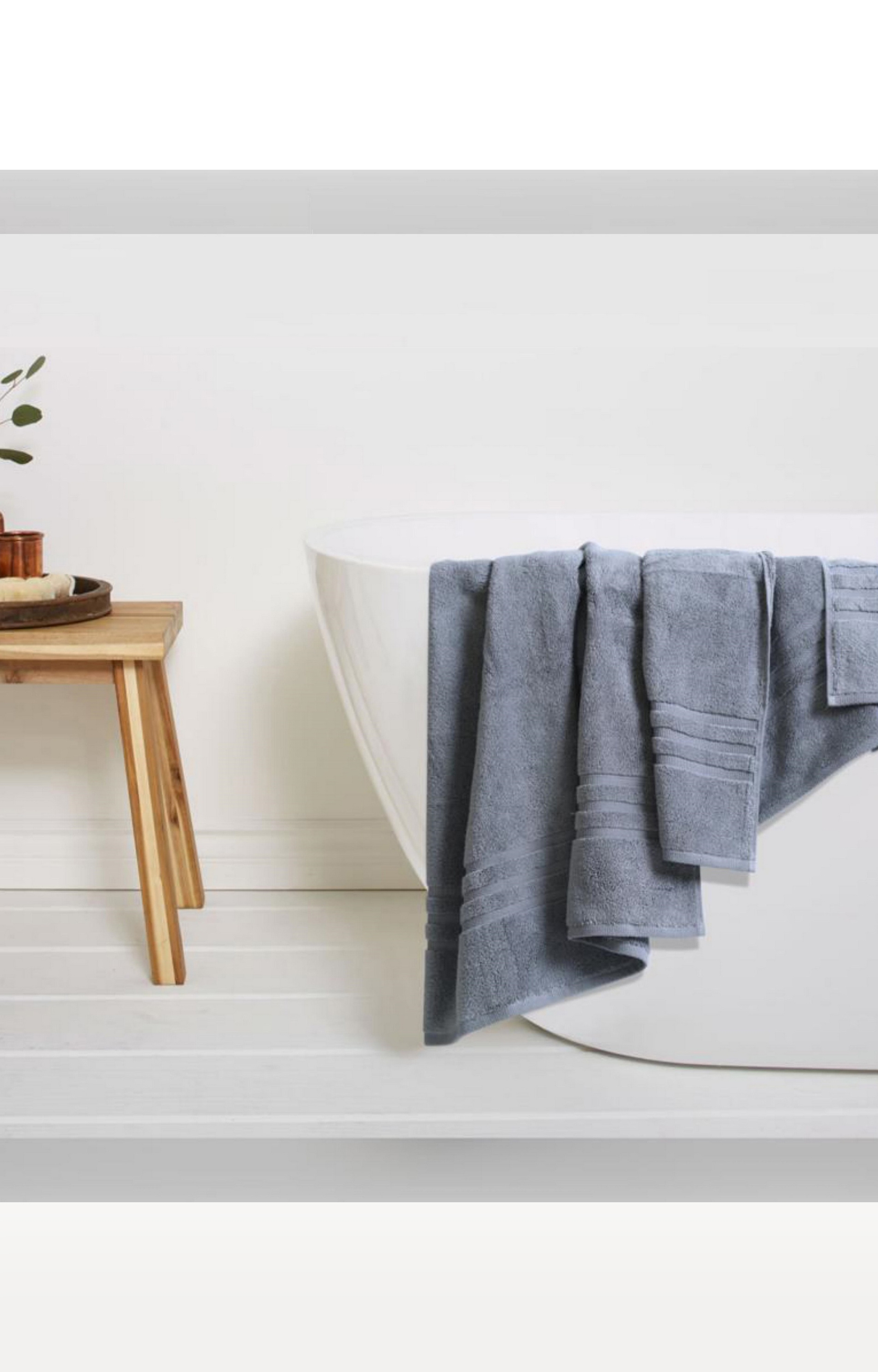 Sita Fabrics | Sita Fabrics Premium Cotton Super Soft Zero Twist Yarn Very Airy 600 GSM Bath Towel - Grey