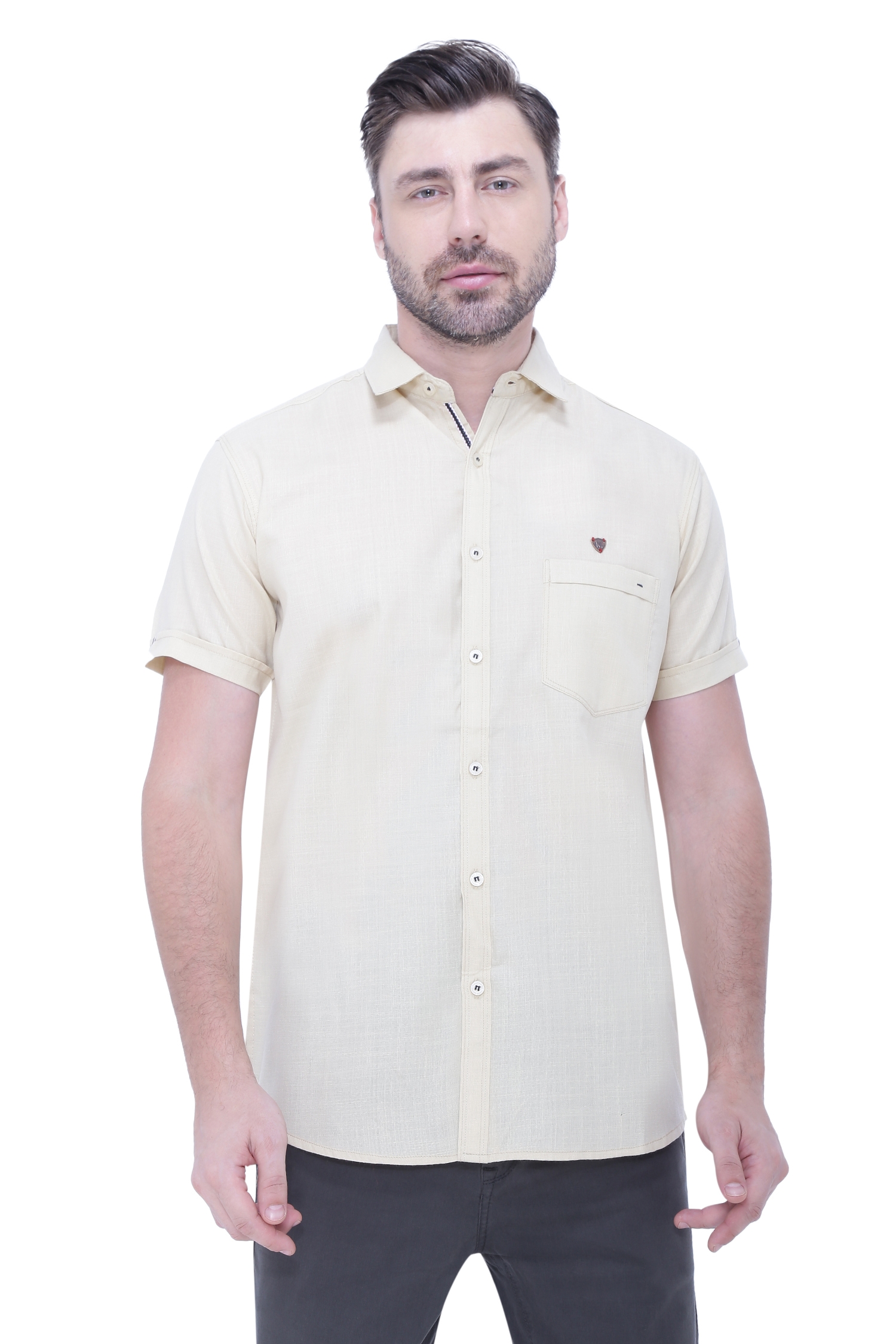 Kuons Avenue | Kuons Avenue Men's Linen Blend Half Sleeves Casual Shirt-KACLHS1223