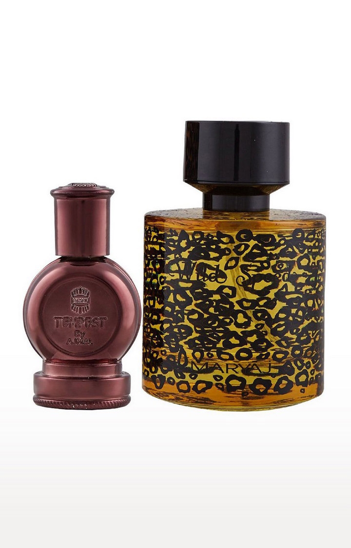 Ajmal Tempest Concentrated Perfume Oil Floral Alcohol- Attar 12Ml For Unisex And Maryaj Wild Speed Eau De Parfum Citrus Spicy Perfume 100Ml For Men