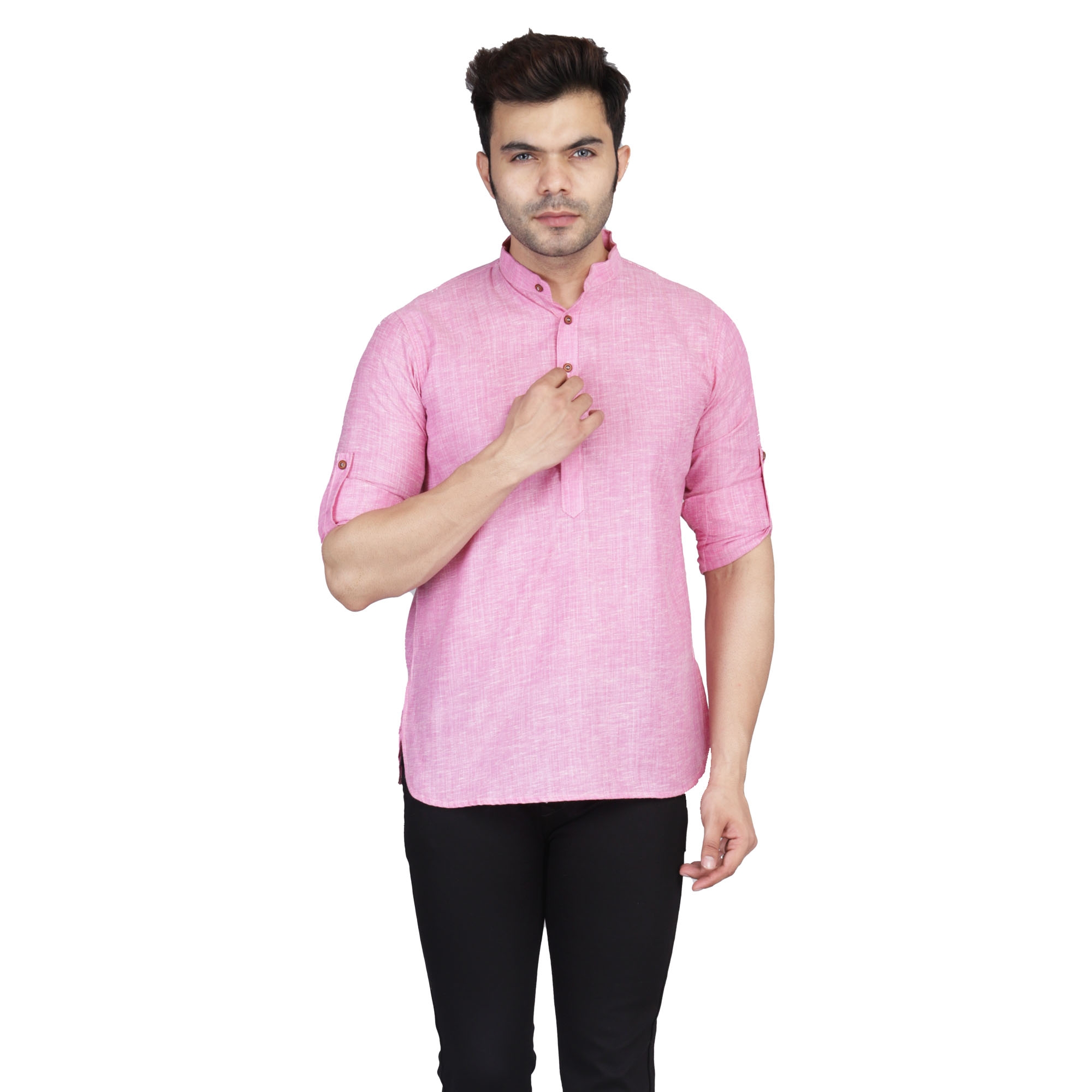 Tahvo Men Pink Kurta Shirt