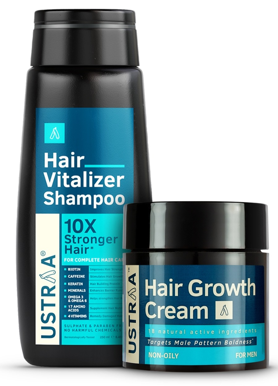 Ustraa Hair Vitalizer Shampoo - 250ml & Hair growth Cream - 100g