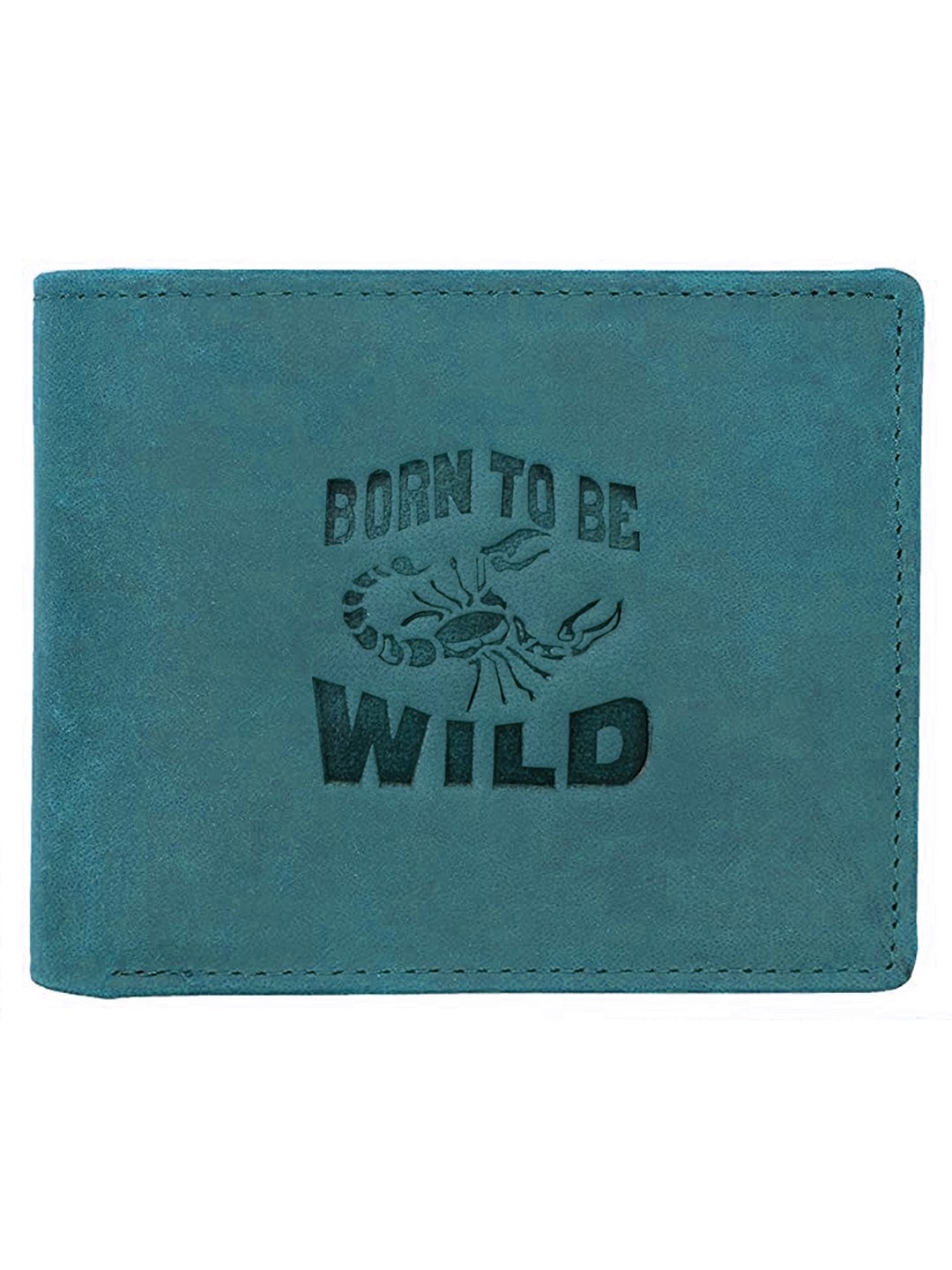 WildHorn | WildHorn RFID Protected Genuine High Quality Leather Blue Wallet for Men
