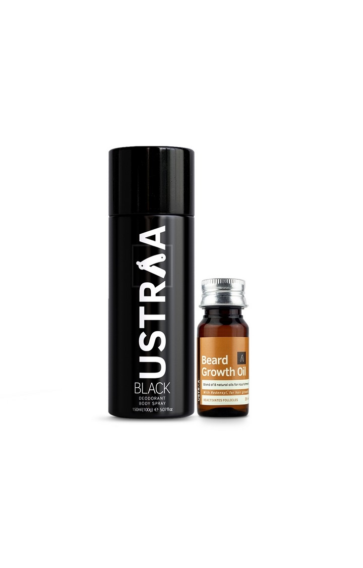 Ustraa Black Deodorant 150ml & Beard growth Oil 35ml