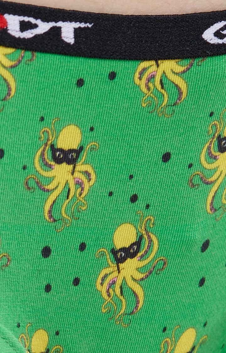 Green Octopus Print Pima Cotton Hipster Panties