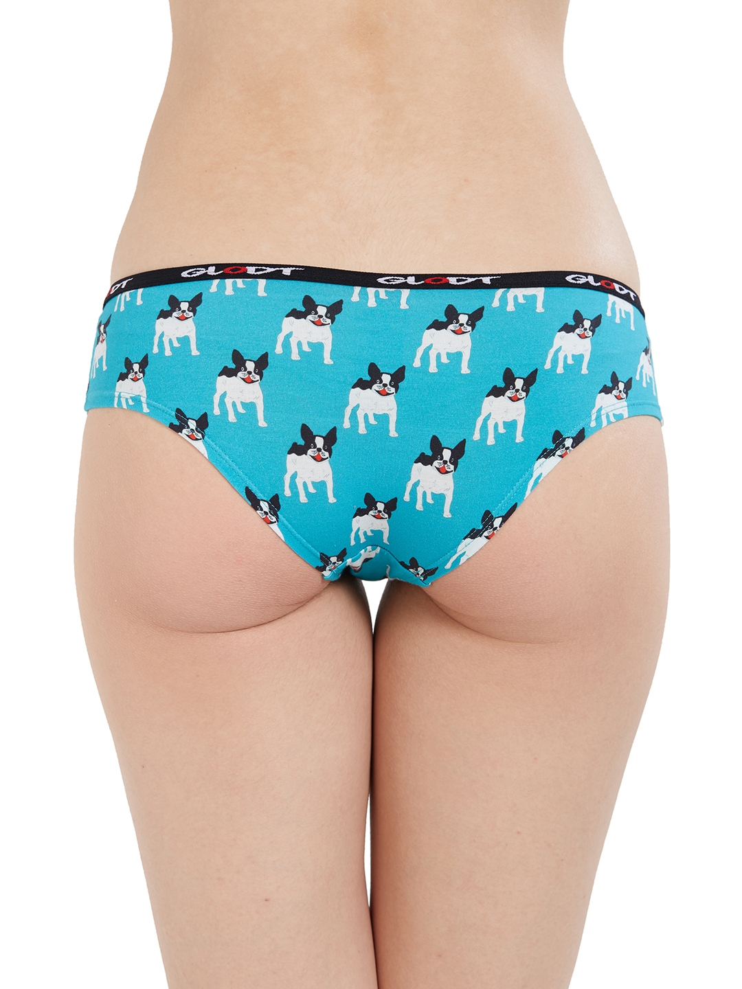 GLODT | Blue French Bulldog Print Pima Cotton Hipster Panties