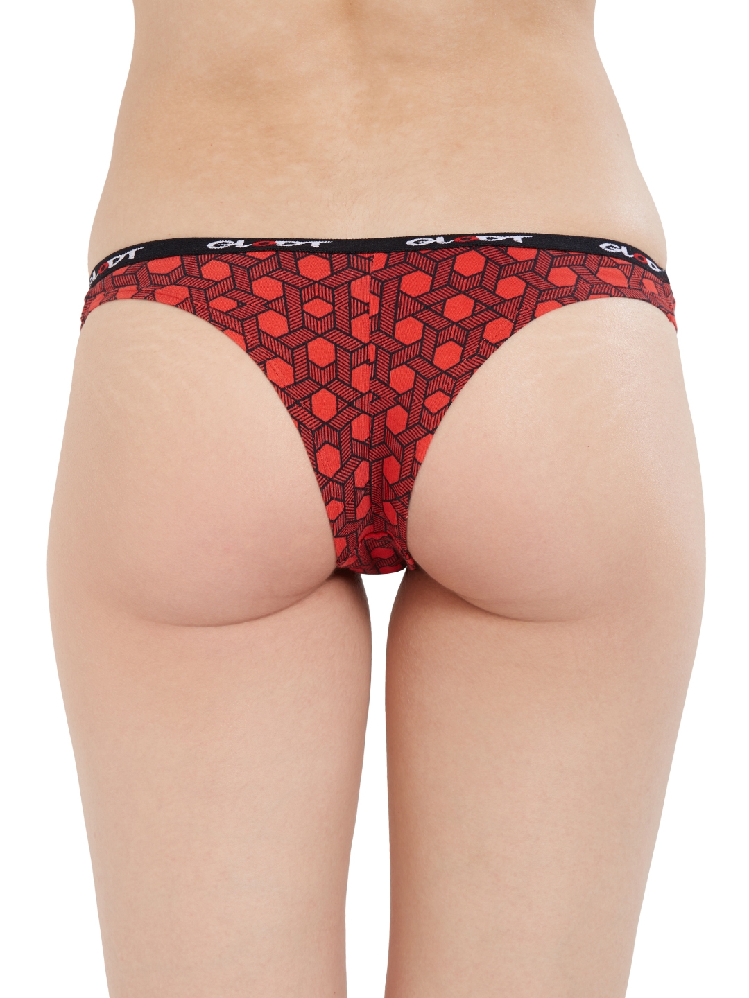 GLODT | Red Hexagon Print Pima Cotton Bikini Panties