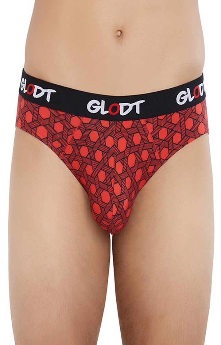GLODT | Red Hexagon Print Pima Cotton Briefs