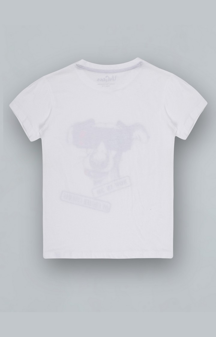 UrGear Boys Graphic Print Pure Cotton White T-Shirt