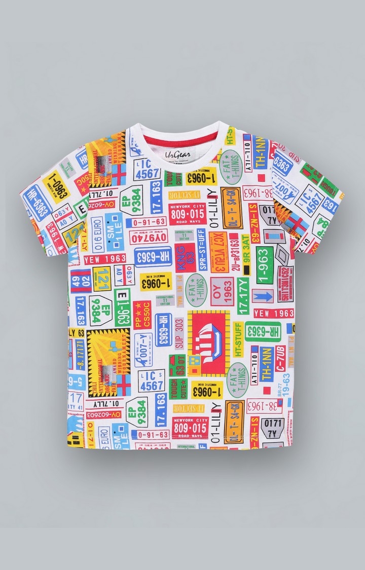 UrGear | UrGear Boys Printed Pure Cotton Multi-Coloured T-Shirt