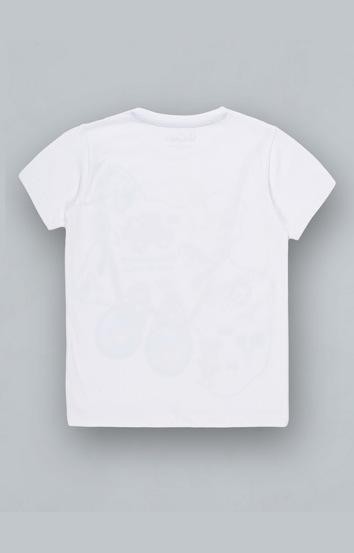 UrGear Boys Printed Pure Cotton White T-Shirt