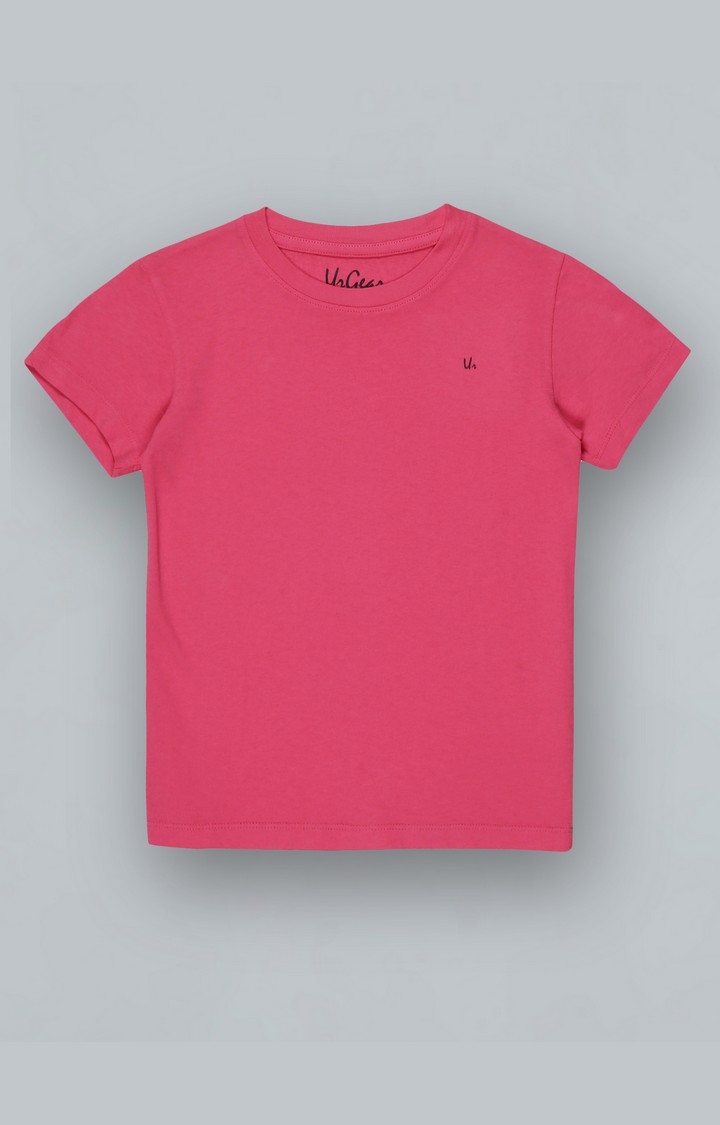 UrGear | UrGear Baby Boys and Baby Girls Solid Pure Cotton Pink T-Shirt