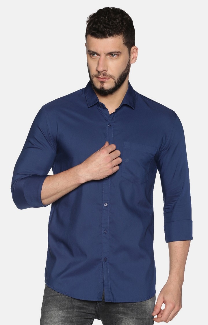 UrGear | UrGear Men Solid Casual Blue Shirt