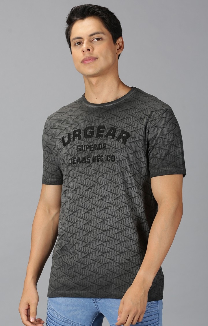 UrGear Printed Men Crew Neck Grey T-Shirt